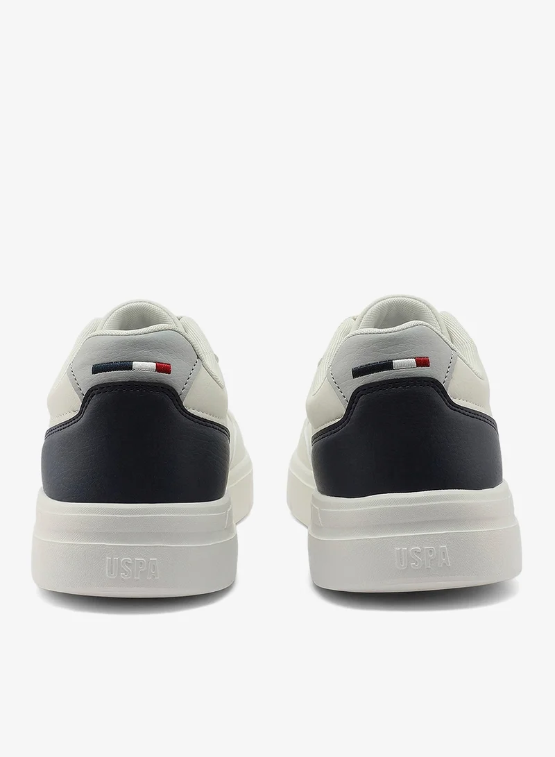 U.S. Polo Assn. white Men's White Low-Top Sneakers - Classic Lace-Up Design, Comfortable for Everyday Outfits for Men | Best Price UAE
